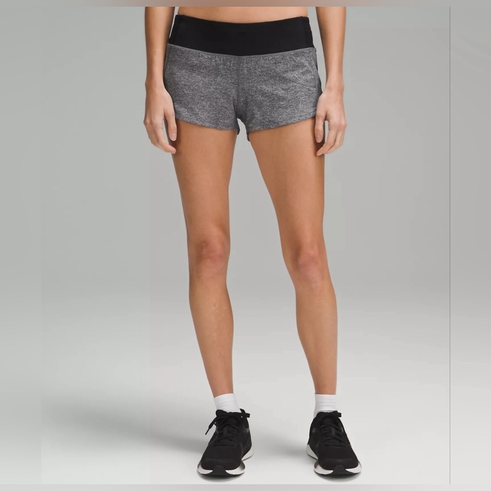 NWT Lululemon Speed Up Low-Rise Lined Short 2.5" Heather Lux Multi Black Size 10